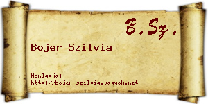Bojer Szilvia névjegykártya